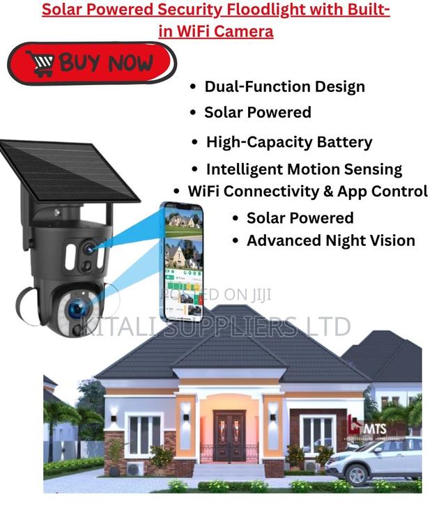 Solar Powered Security Floodlight With Built-in Wifi Camera