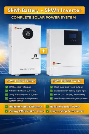 5kva Hybrid Inverter - 5.12kwh Lithium Ion Lifepo4 Solar Battery