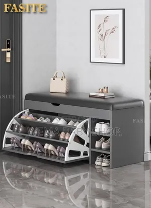Modern Bucket Flip Shoe Cabinet With Seat Changing Stool Bench