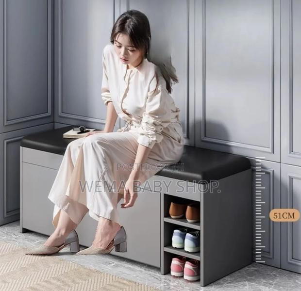 Modern Bucket Flip Shoe Cabinet With Seat Changing Stool Bench - thumbnail 5