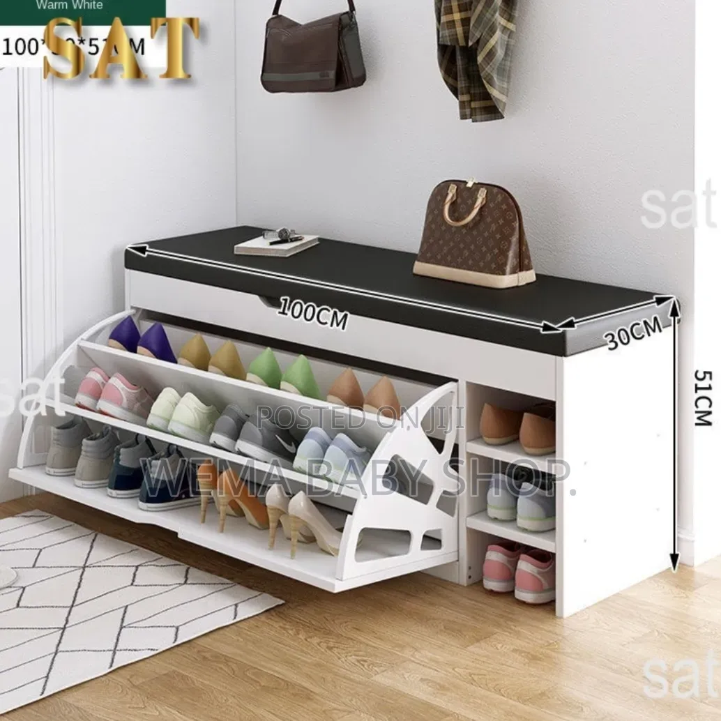 Modern Bucket Flip Shoe Cabinet With Seat Changing Stool Bench