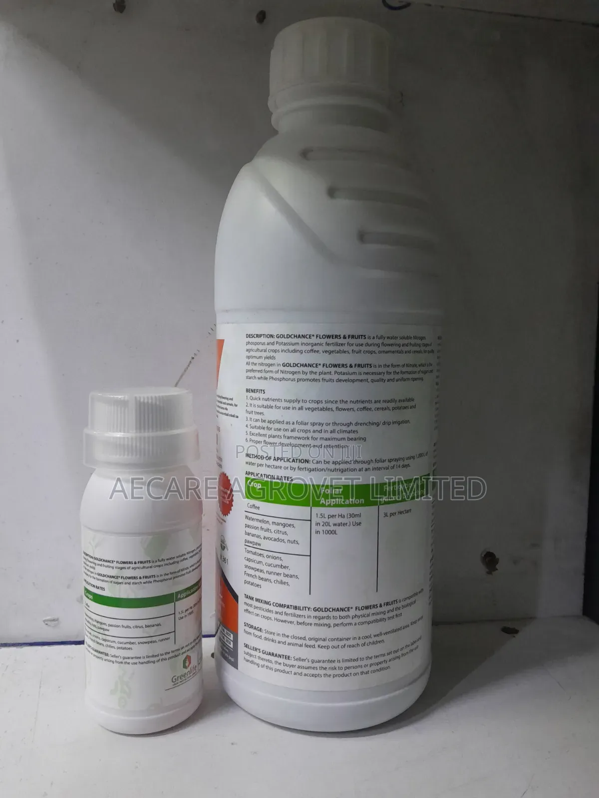Goldchance Flower and Fruit NPK 10:10:50 Foliar Fertilizer 100ml, 1l