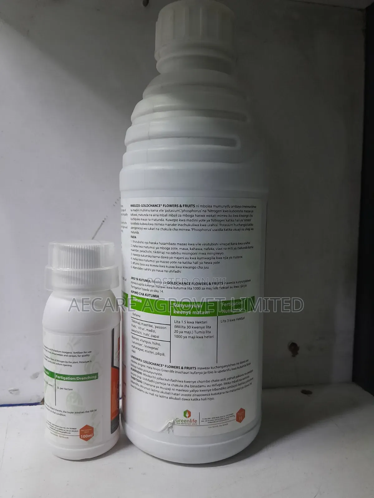 Goldchance Flower and Fruit NPK 10:10:50 Foliar Fertilizer 100ml, 1l