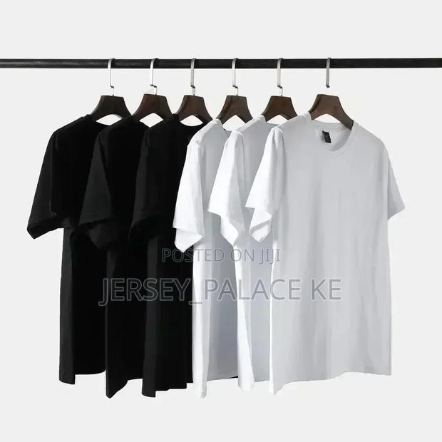 10 Pack Plain Round Neck T-Shirts – 100% Pure Cotton – Black White - thumbnail 2