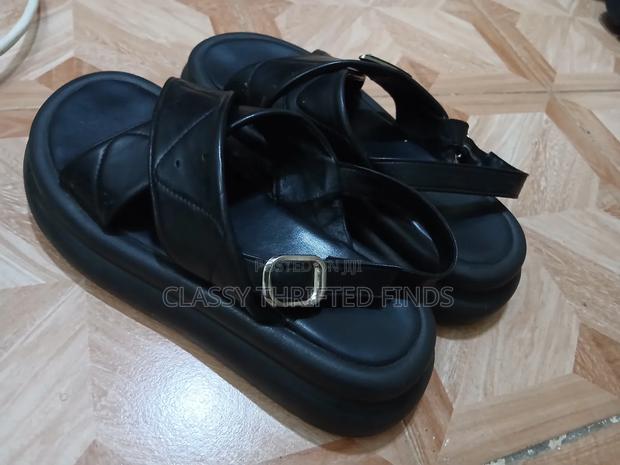 Black Leather Platform Sandals(Thrifted) - thumbnail 2