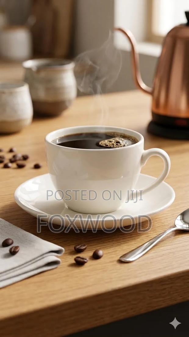 Ceramic White Cup and Saucer - thumbnail 2