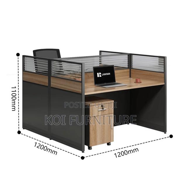 Workstatons; Two Users MDF Executive Square Workstation Desk - thumbnail 4