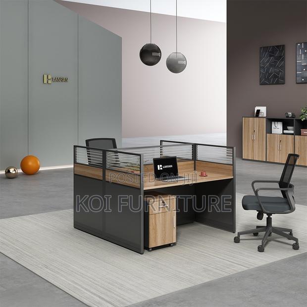 Workstatons; Two Users MDF Executive Square Workstation Desk - thumbnail 7