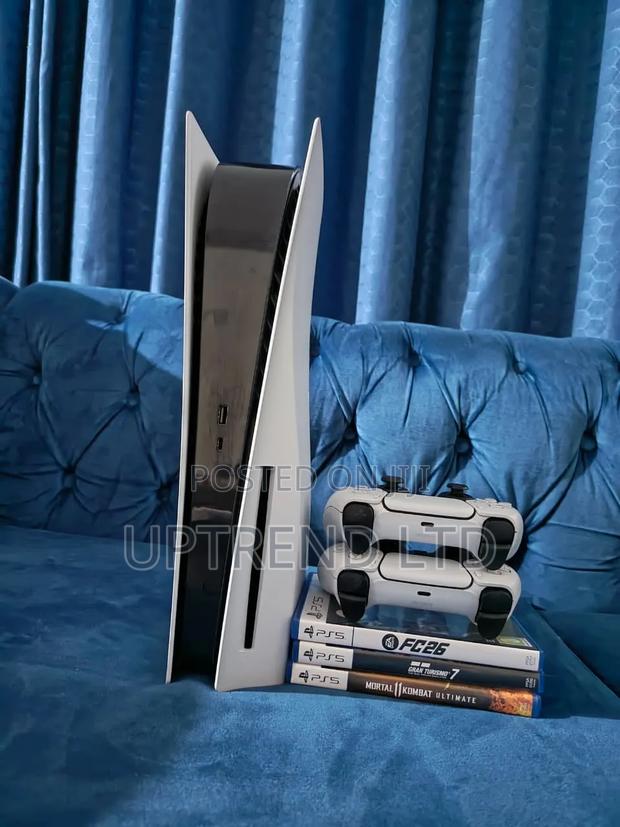 Playstation 5 Standard Disc Console + Dualsense Wireless Controllers - main view