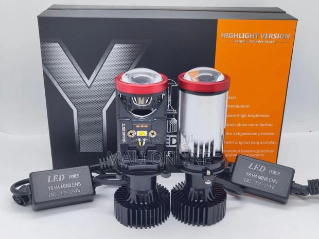 H4 Led Headlight Bulb Mini Projector 120w High Low Beam 12-24v