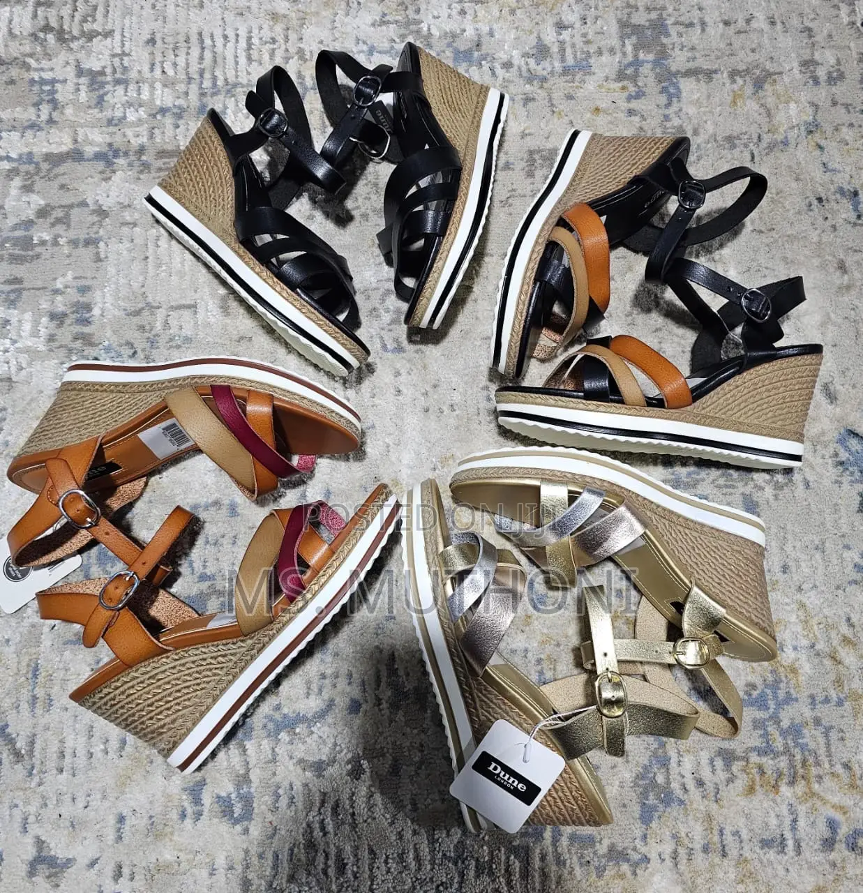 High Quality Leather Open Wedge ( Dune)*Size 37-42