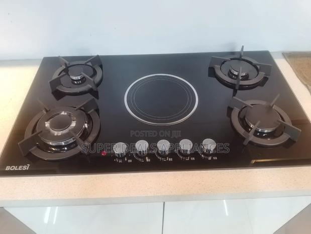 Bolesi Hob 4 Gas Burners +1 Infrared Electric With Gas Sensor