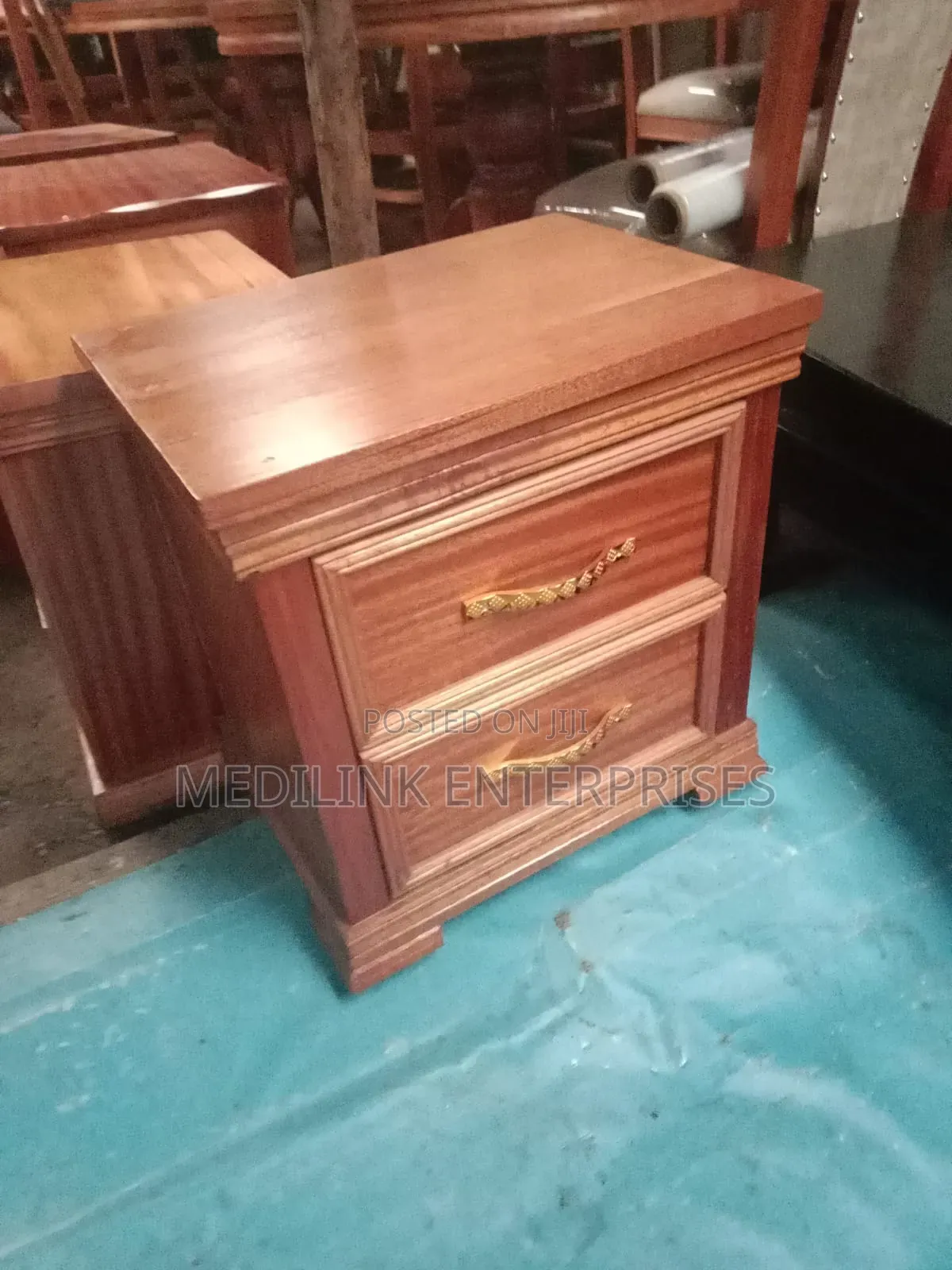 Solid Mahogany Wooden Side Table Drawer