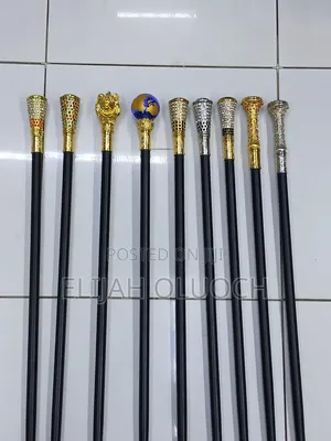 Stylish Pimped Walking Sticks 
With Sword 
Golden/Silver Handless