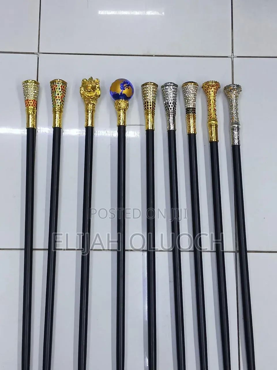 Stylish Pimped Walking Sticks 
With Sword 
Golden/Silver Handless