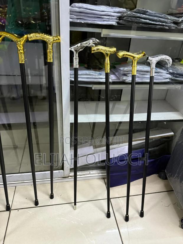 Stylish Pimped Walking Sticks 
With Sword 
Golden/Silver Handless - thumbnail 4