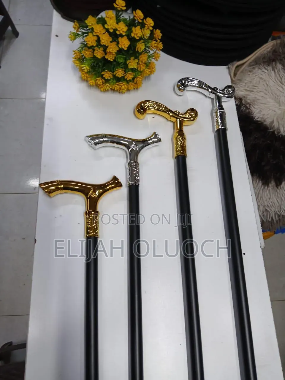 Stylish Pimped Walking Sticks 
With Sword 
Golden/Silver Handless