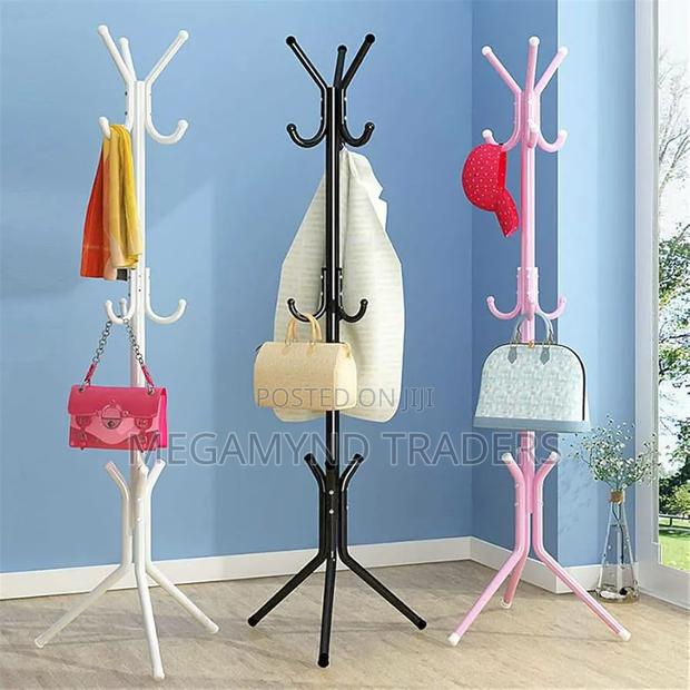 Metallic Floor Standing Coat and Bag Hanger Stand - thumbnail 3
