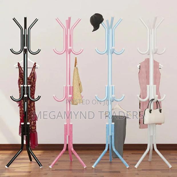 Metallic Floor Standing Coat and Bag Hanger Stand
