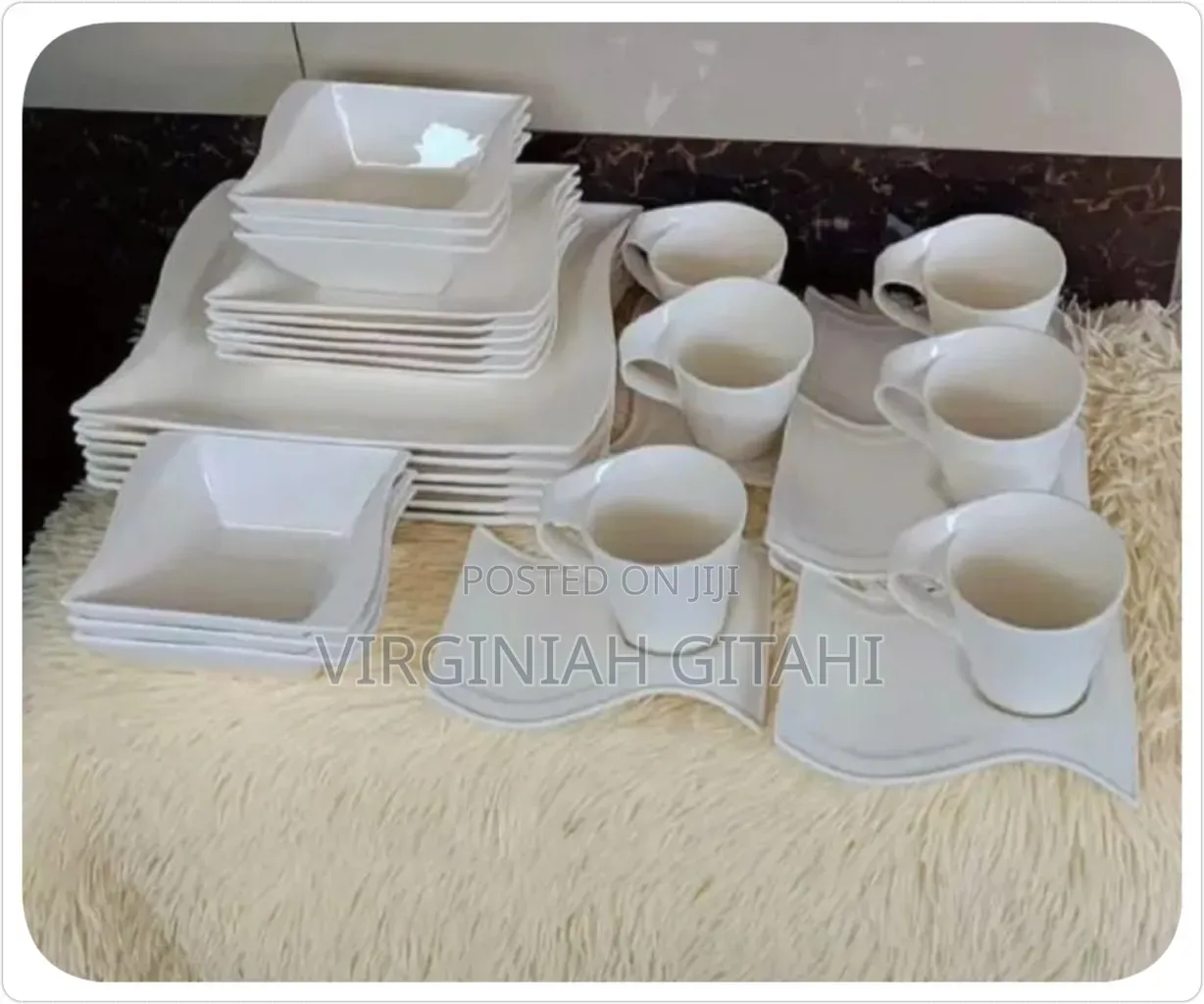 30pcs Wavy Dinner Set in White