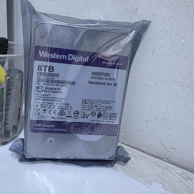 Wd Purple 8tb Surveillance Hard Drive for CCTV 24/7 Recording