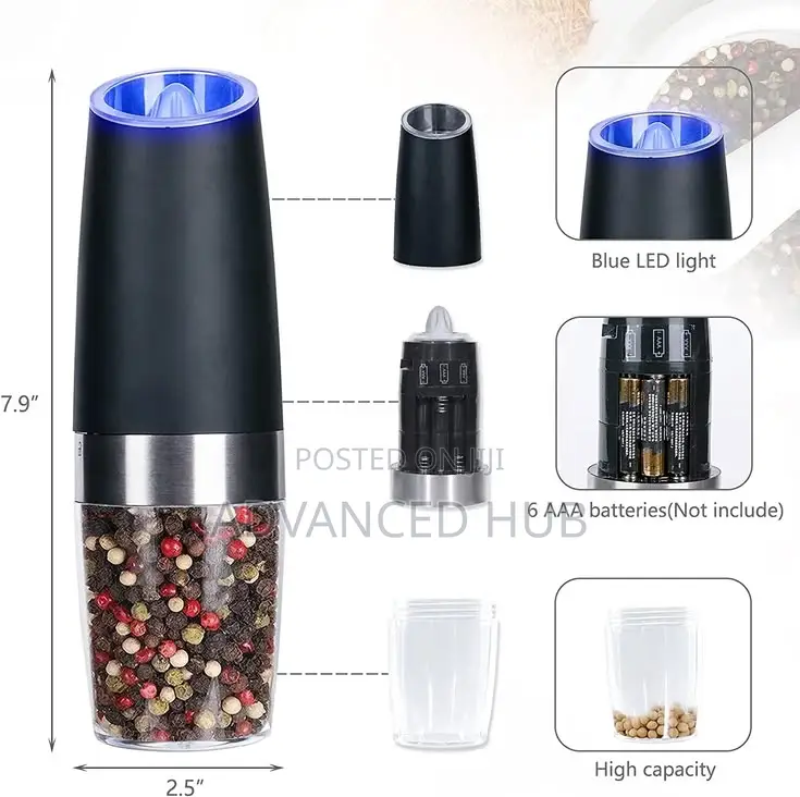 Electric Gravity Salt and Pepper Grinder