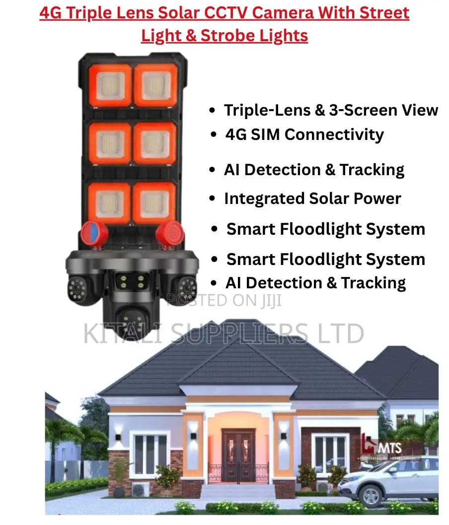 4g Triple Lens Solar CCTV Camera