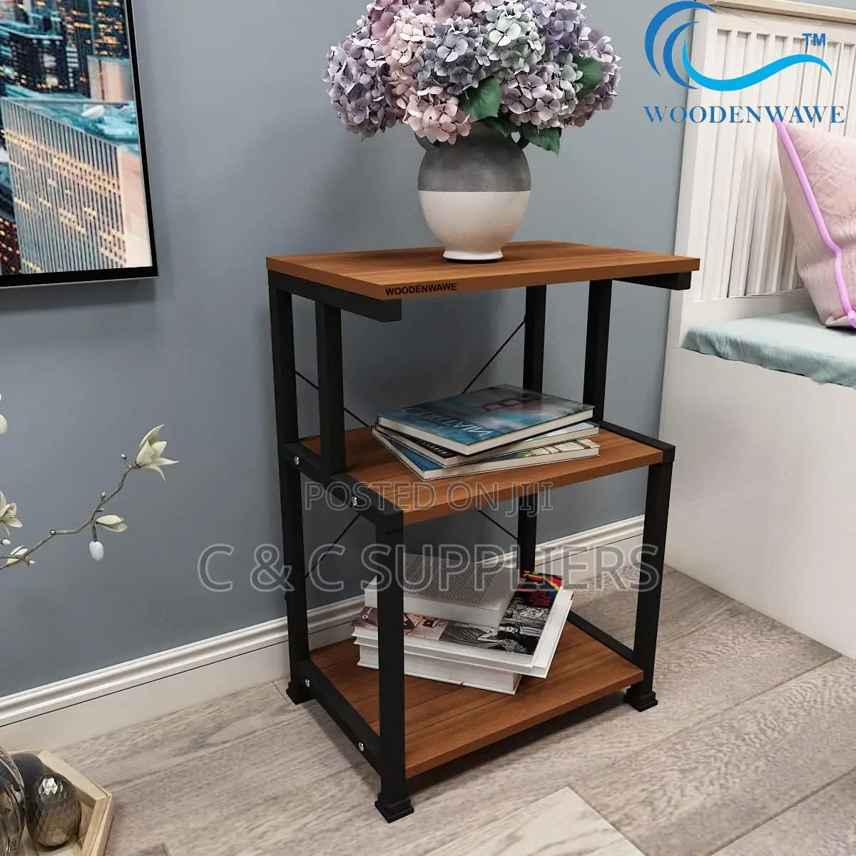 Printer Stand, Mobile Desk Organizer Shelves