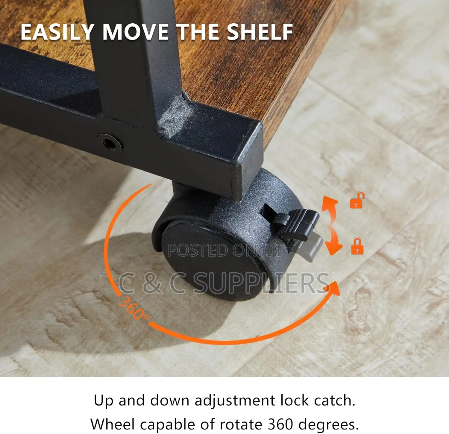 Printer Stand, Mobile Desk Organizer Shelves