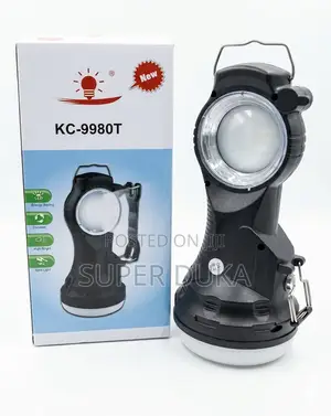 Kc-9980t Solar Rechargeable Led Lamp/Lantern Torch - 1000mah Battery