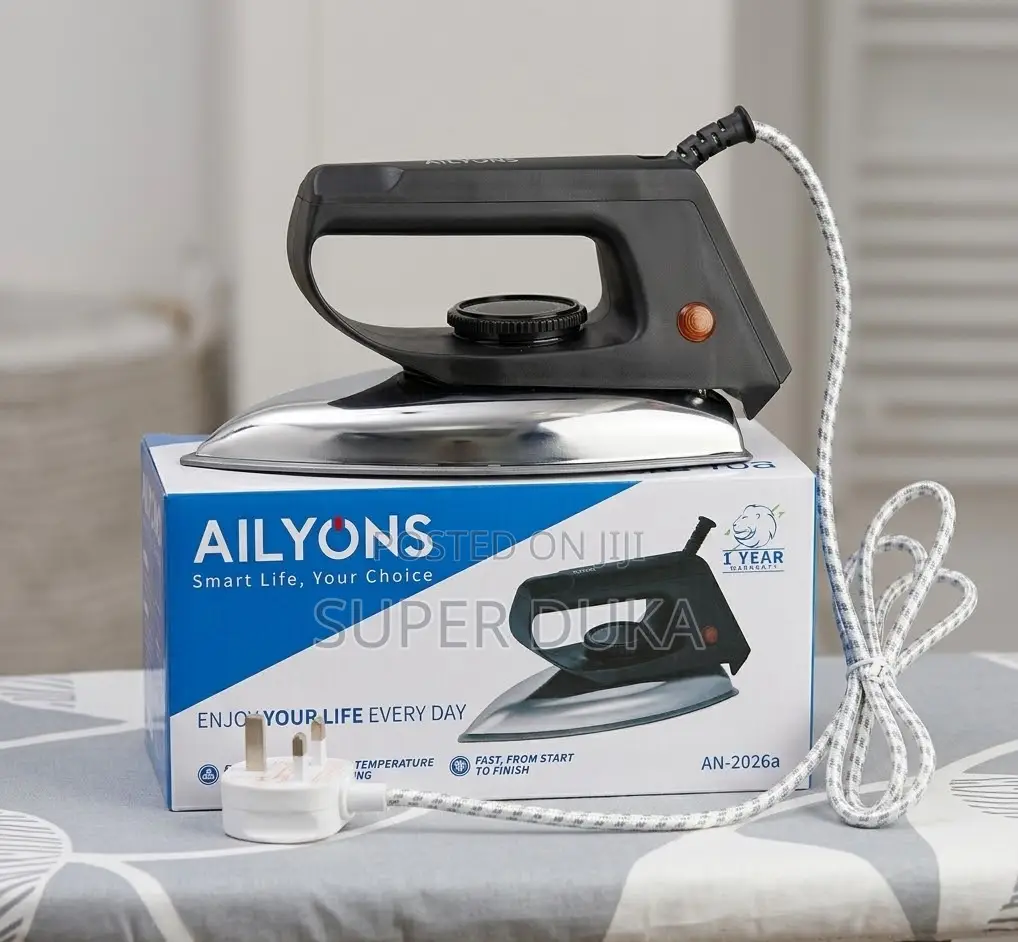 Ailyons An-2236a Electric Dry Iron Box - 1000w Non-stick Soleplate