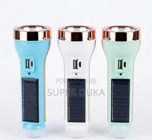 Th-5155 Solar Rechargeable Led Flashlight Torch Usb Power Bank
