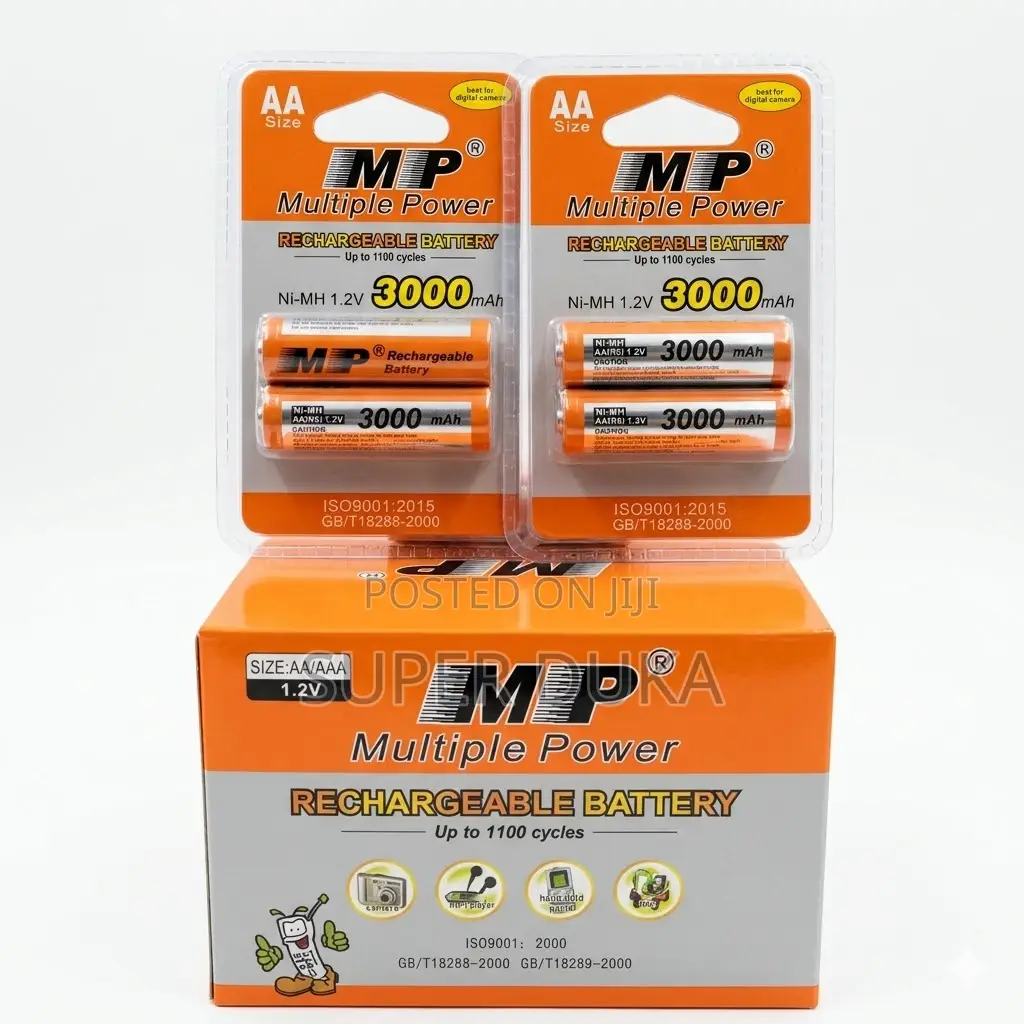 Mp 3000mah Aa Rechargeable Batteries 1.2v Ni-Mh -Long Lasting Cycles