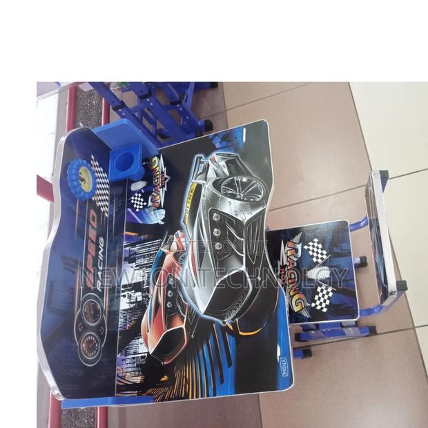 Blue Executive Racing Car Adjustable Kids Study Table Desk