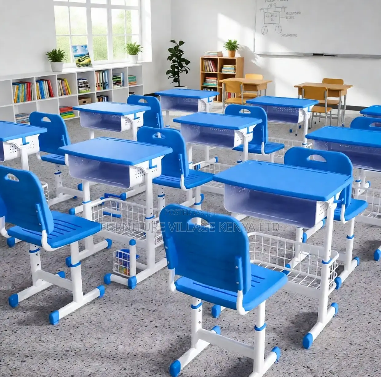 Modern Classroom Kid's Desk Chair Study Set