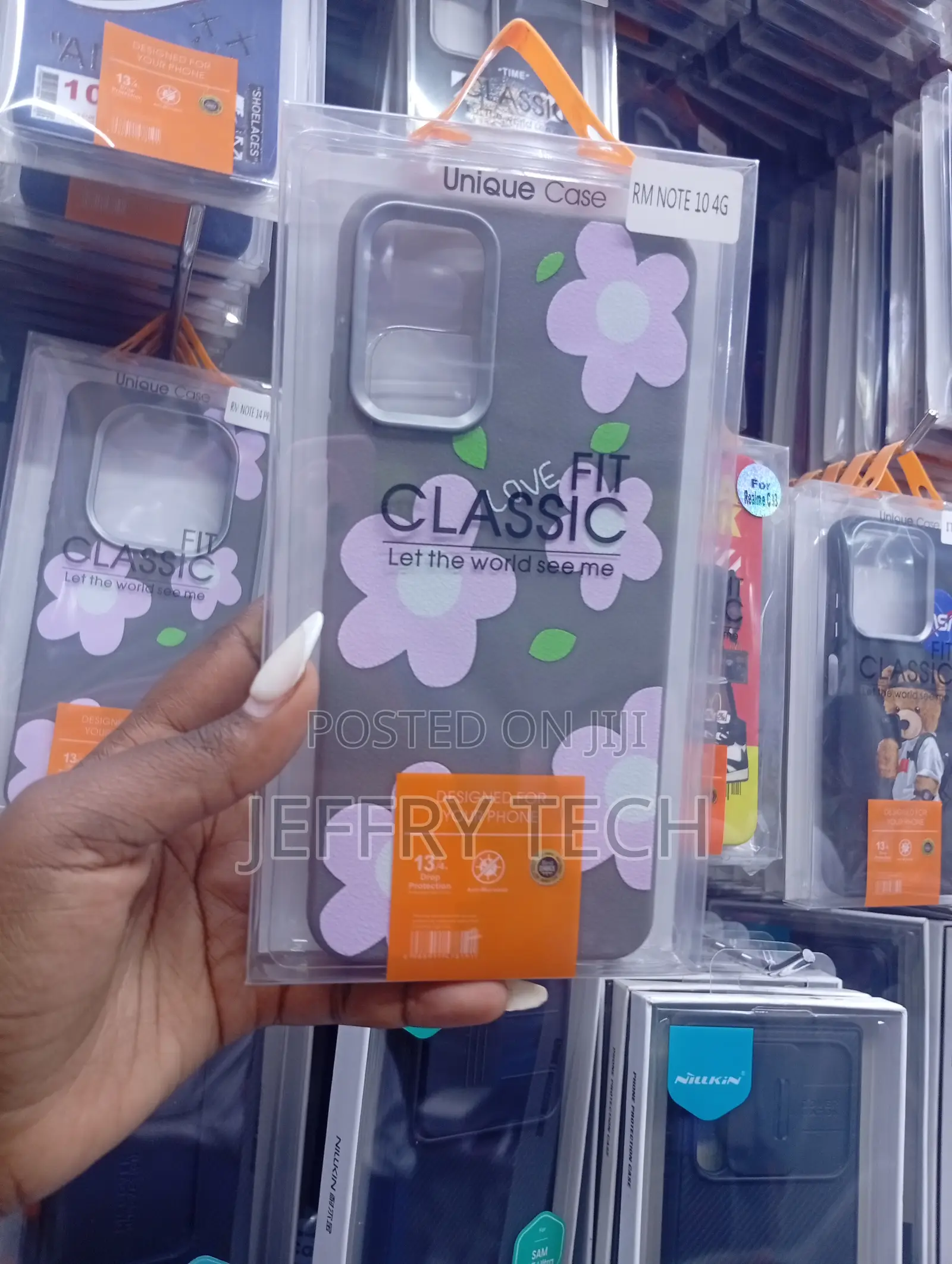 Redmi Note 10 Stylish Purple Floral Design on a Gray Background Case