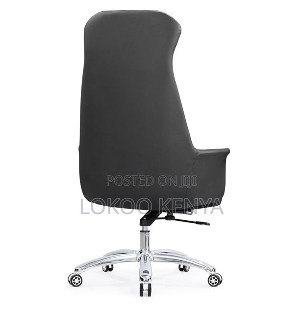 Office Chair; Black Durable Leather Swivel Boss Office Chair - thumbnail 6