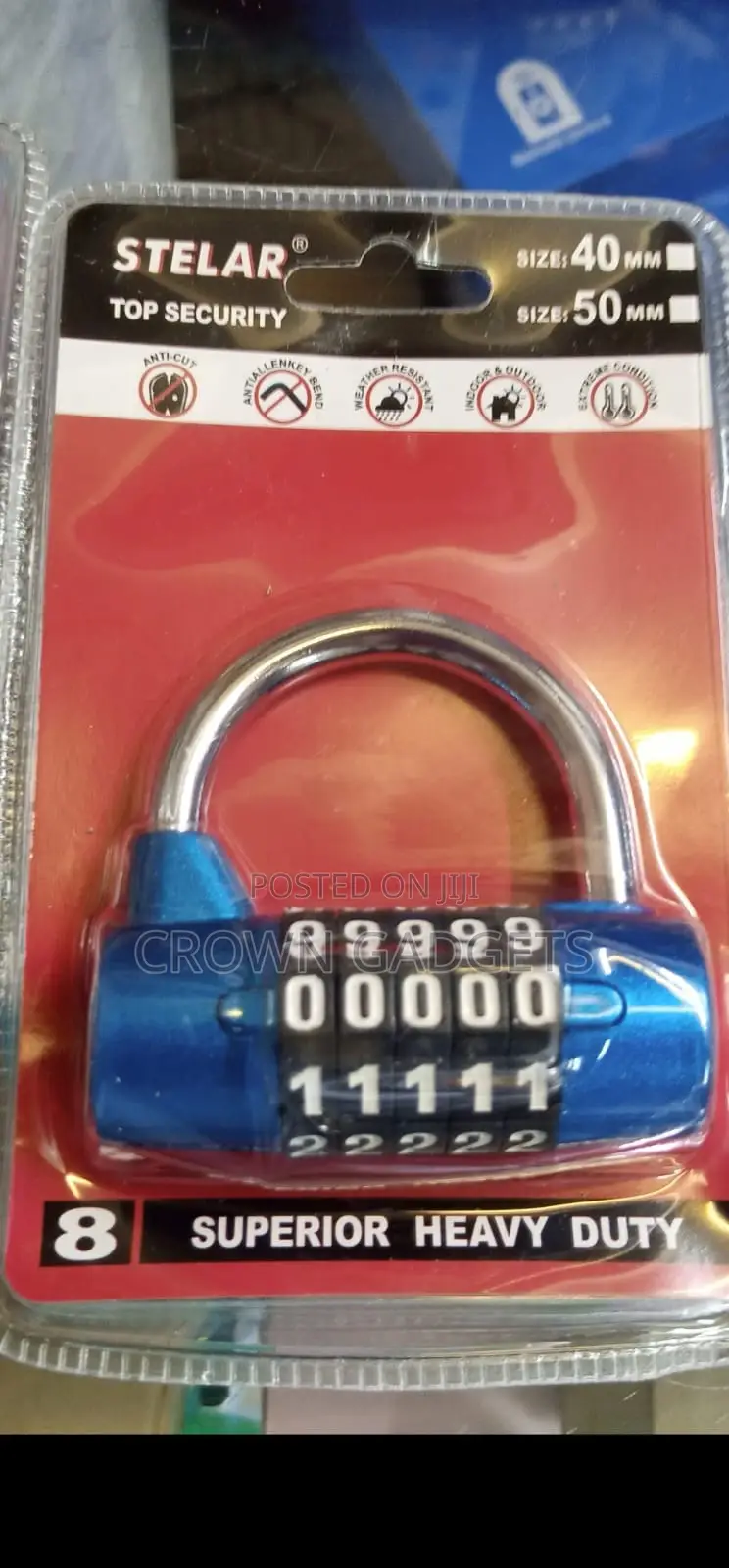 Heavy Duty Padlock 5 Digit Code Lock Steel Shackle