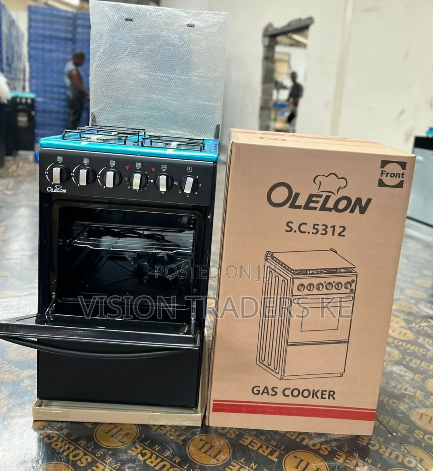 Olelon 50*55cm 4gases Burner Standing Cooker With Gas Oven