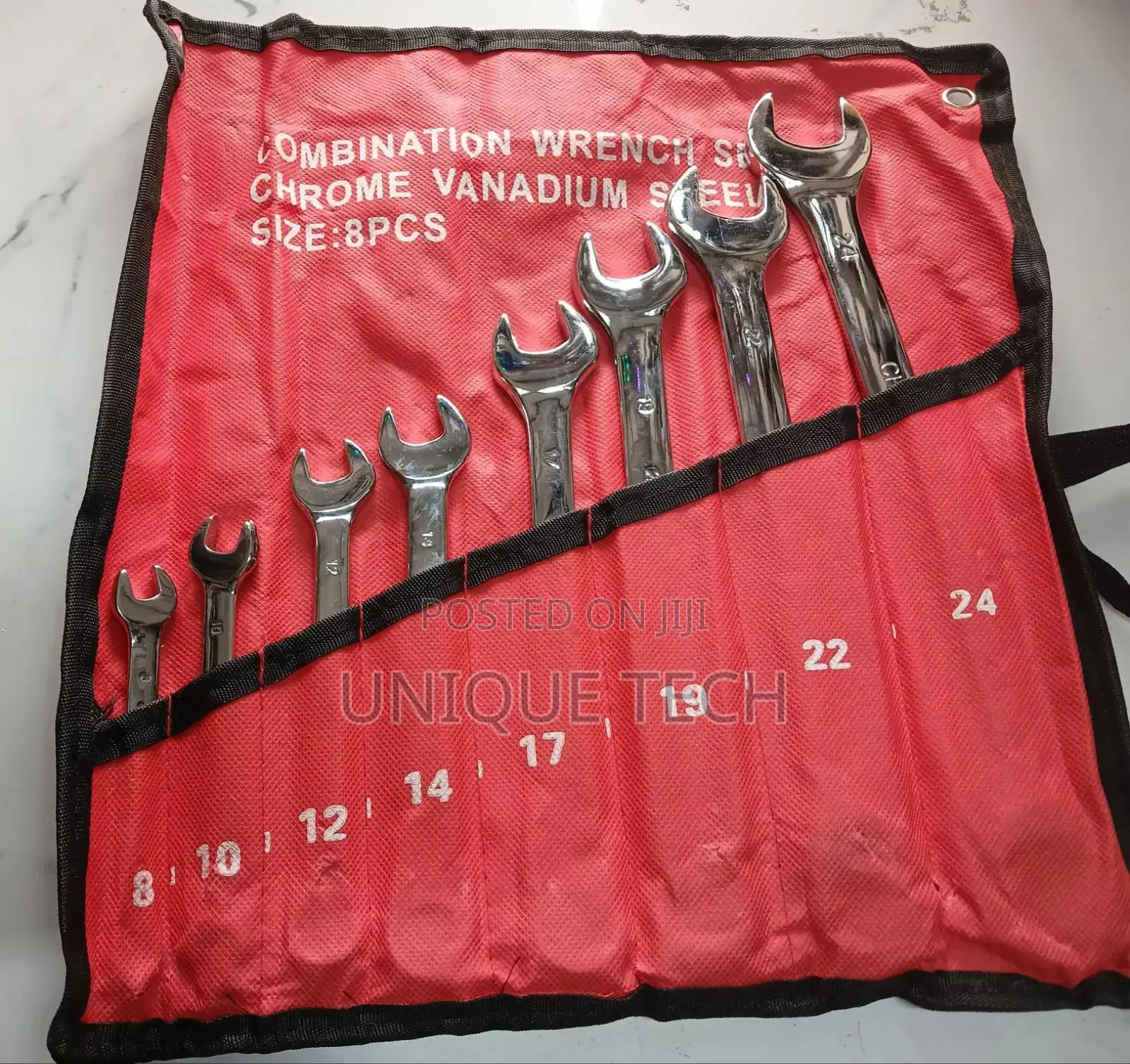 8pc Combination Spanner Set 8,10,14,17,19,22,24mm