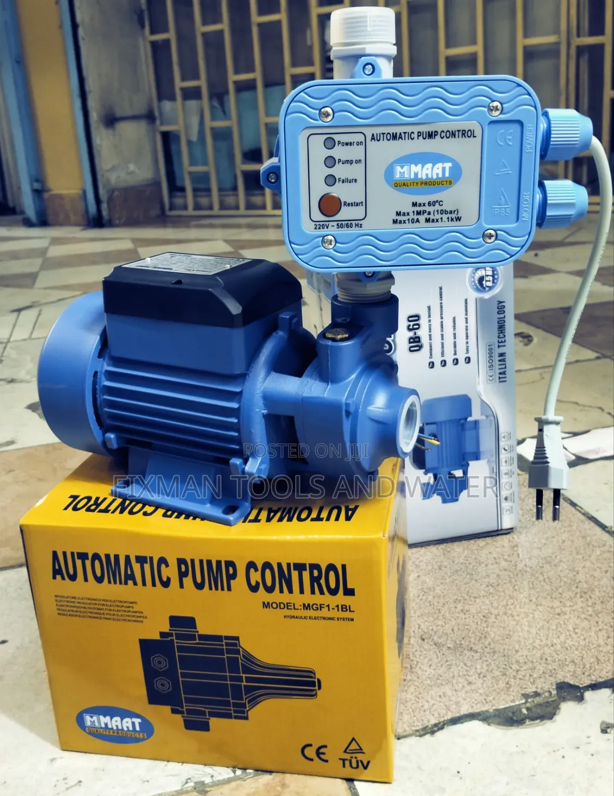 Freevel Water Booster Pump 0.5 Hp 30m and Pressure Control Switch