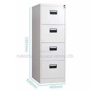 4-Drawer's White File Cabinet With Single Key