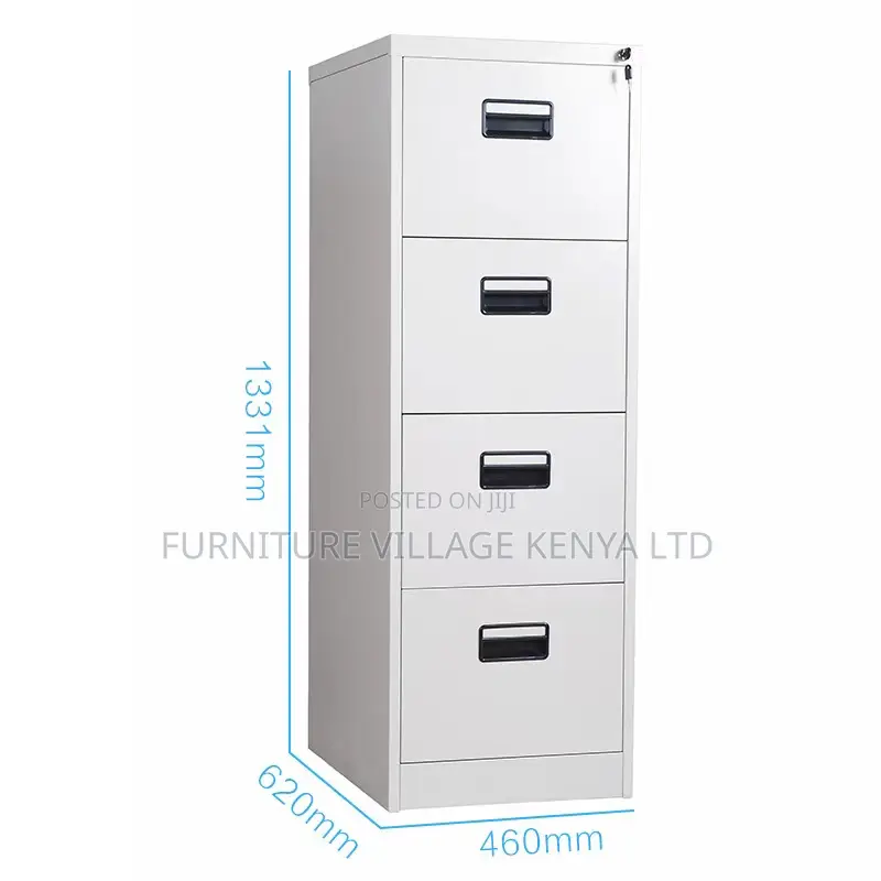 4-Drawer's White File Cabinet With Single Key