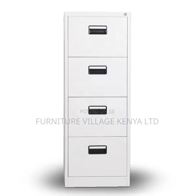 4-Drawer's White File Cabinet With Single Key