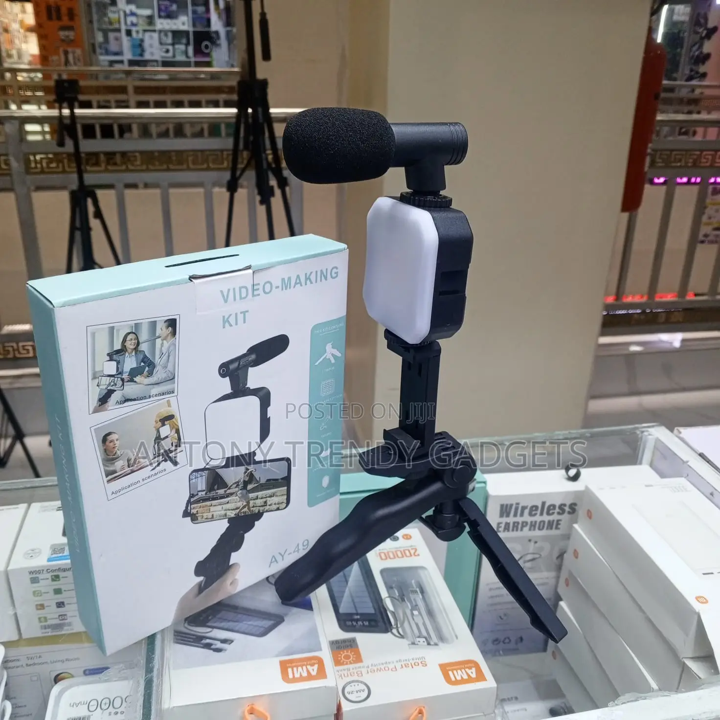Ay-49 Video Making Kit Tripod Mic Led Light Vlogging Set