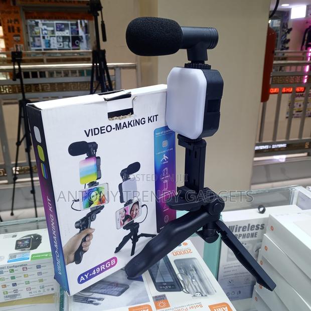 Ay-49 Video Making Kit Tripod Mic Led Light Vlogging Set - thumbnail 2