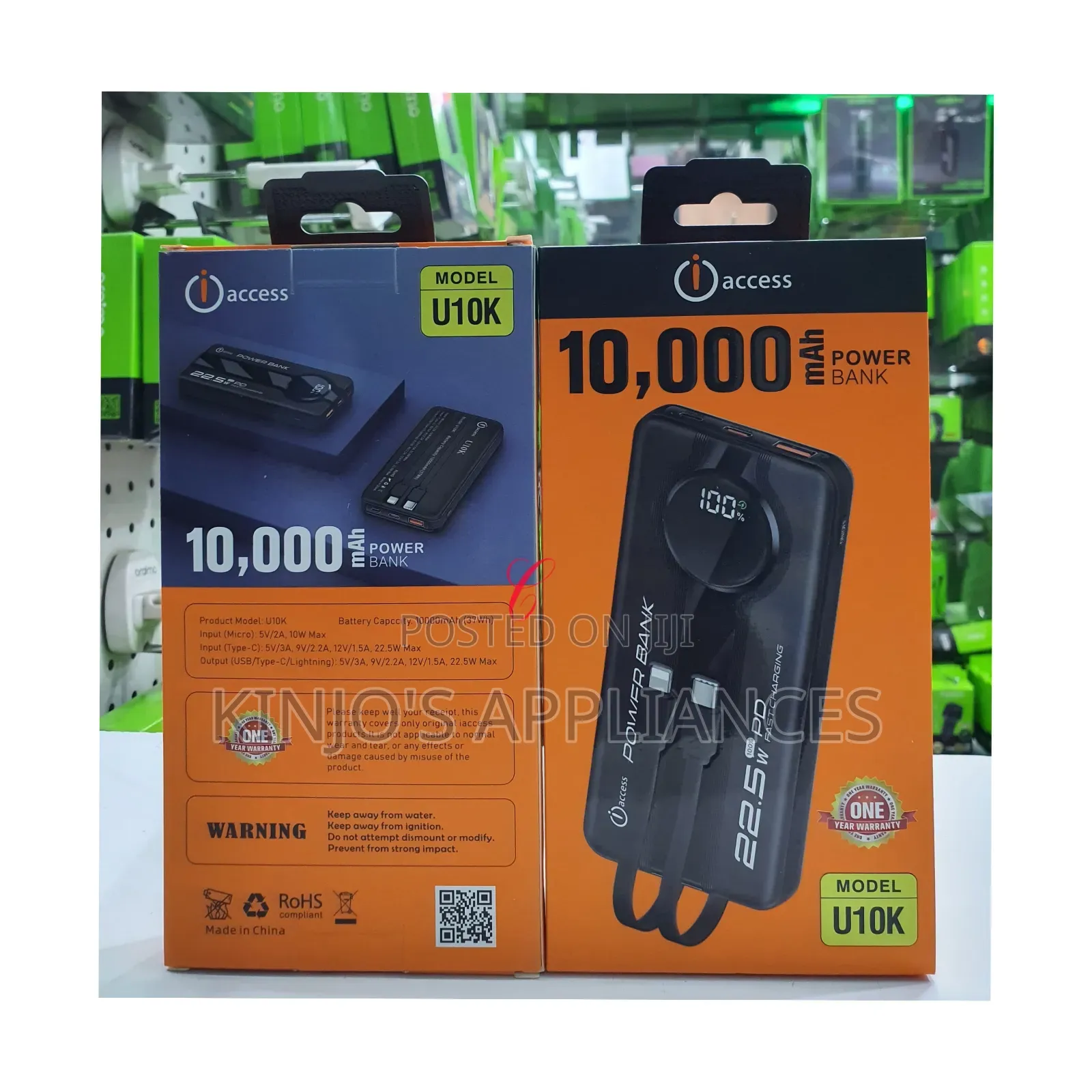 Iaccess U10k *22.5w 10000mah* Power Bank
