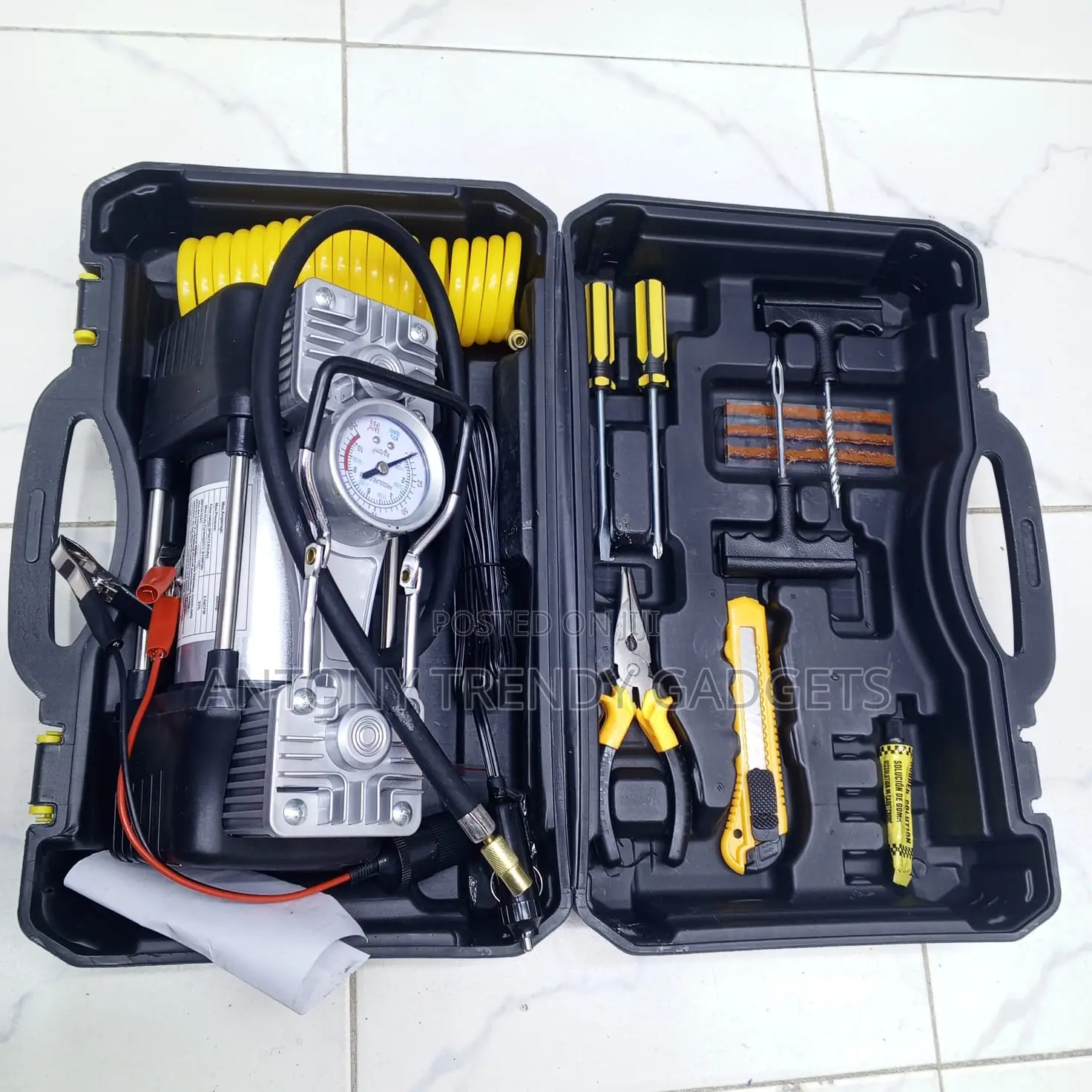 Double Cylinder Car Tire Air Compressor 150 Psi Repair Kit