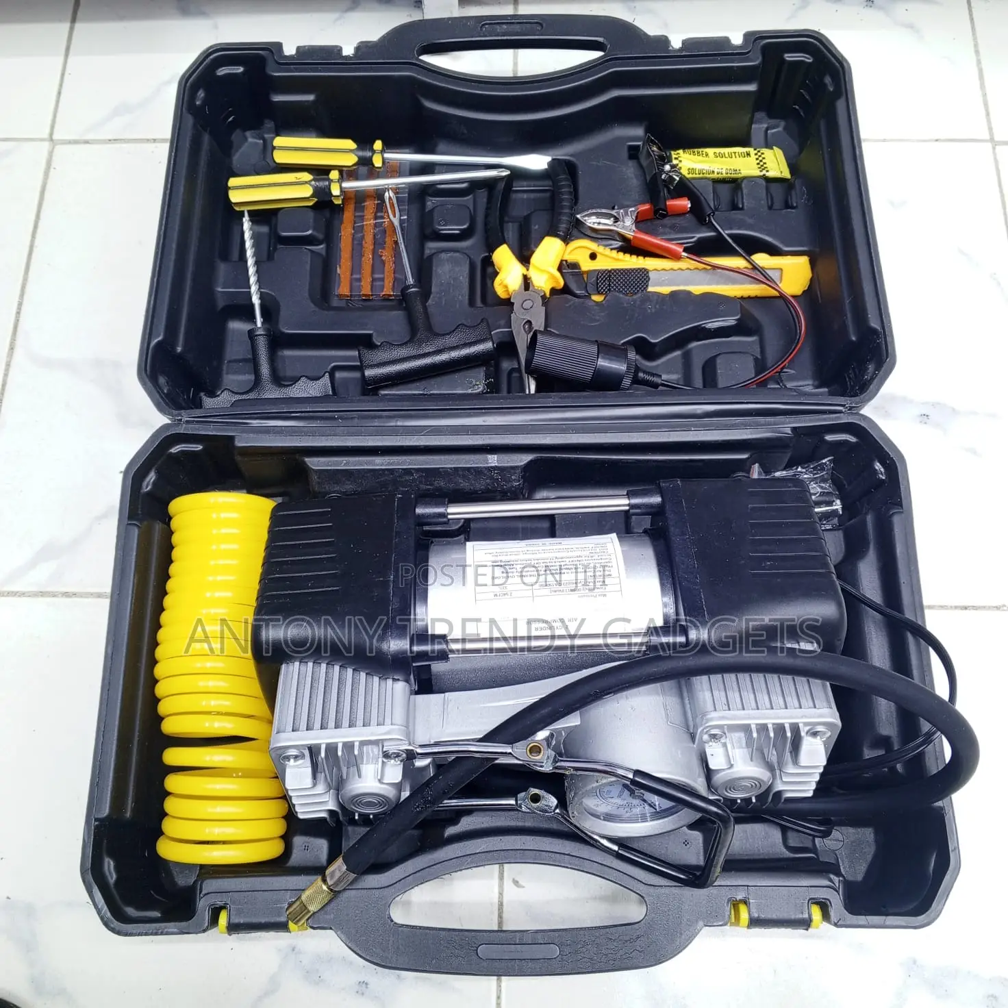 Portable Dual Cylinder Air Compressor Car Motorcycle Pump