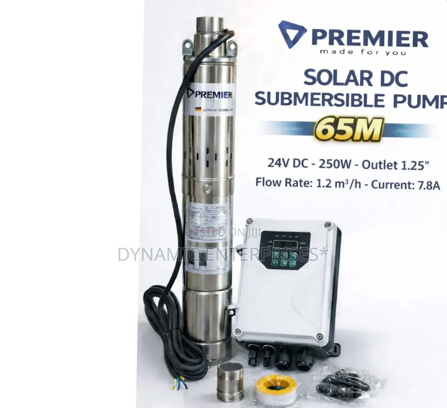Premier Solar Dc Submersible Pump – 65m Head (24v, 250w)